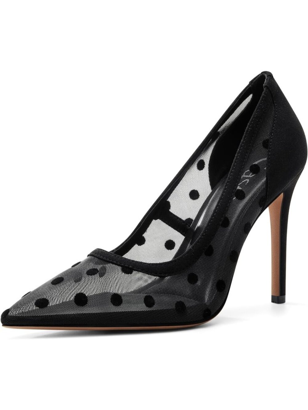 Women's Polka Dot High Heels Pointed-Toe Slip-on Stilettos Pumps 4" Heels Shoes